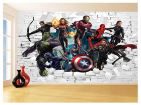 Papel De Parede 3D Vingadores Entrando Quarto 3,5M Nhma113