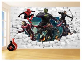 Papel De Parede 3D Vingadores Entrando Quarto 3,5M Nhma117