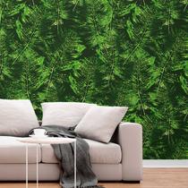 Papel de Parede 3M Adesivo Folha 3D Tipo Palmeiras Verde Decorativa Estilo floresta Esverdeada