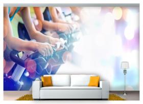 Papel De Parede Academia Treino Bicicleta 3D Aca06