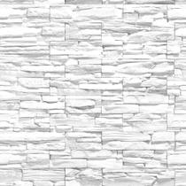 Papel de Parede Ades. Pedra Demolição Branca Efeito 3D Rolo de 3 Metros Lavável - Pro Decor
