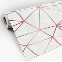 Papel de Parede Ades Zara Silver Linhas Vermelhas Com Fundo Cinza Claro Decorativo Lavável Sala Quarto 3D - Pro Decor