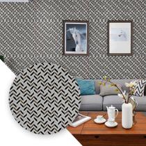 Papel De Parede Adesivado Pvc Zig Zag Cinza Com 05 Metros