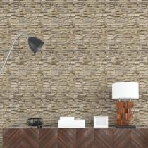 Papel de Parede Adesivo 3D Pedras Bege NP089 Rolo 0,58x3M Papel de Parede Adesivo 3D Pedras Bege NP089 Rolo 0,58x3M