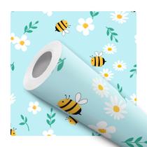 Papel de Parede Adesivo Abelha Jardim Margarida Infantil Bebê Moderno Quarto Sala de Estar Papel de Parede Adesivo Abelha Jardim Margarida Infantil Bebê Moderno Quarto Sala de Estar