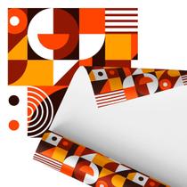 Papel De Parede Adesivo Abstrato Moderno Tons Vermelho 2,80m