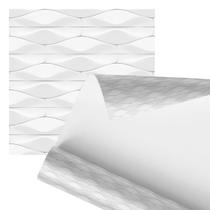 Papel De Parede Adesivo Abstrato Ondulado Branco Cinza 2,80M