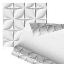Papel De Parede Adesivo Abstrato Relevo Flor 3D 2,80m