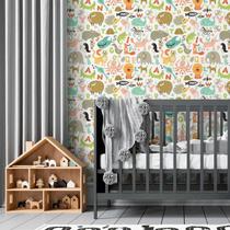 Papel De Parede Adesivo Animais Letras N05004 0,58X3,00M Papel De Parede Adesivo Animais Letras N05004 0,58X3,00M