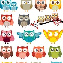 Papel de Parede Adesivo Animal Corujinhas - 014