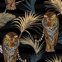 Papel De Parede Adesivo Animal Sala Felino Preto Folhas 10m