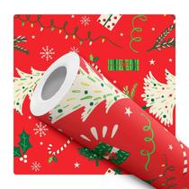 Papel de Parede Adesivo Árvore Natal Vermelho Presente Moderno Quarto Sala de Estar