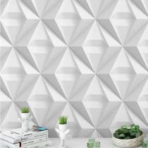 Papel de Parede Adesivo Auto Colante Branco 3D Sala Quarto Decoração para Casa 5 Metros 45cm