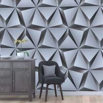 Papel de Parede Adesivo Auto Colante Cinza Escuro 3D Sala Quarto Decoração para Casa 5 Metros 45cm