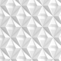 Papel De Parede Adesivo Autocolante 3D Triângulos Branco e Cinza Papel De Parede Adesivo Autocolante 3D Triângulos Branco e Cinza