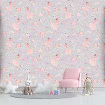Papel de Parede Adesivo Autocolante Decorativo Bailarina Lilás 10 METROS 2 ROLOS 5m x 45cm