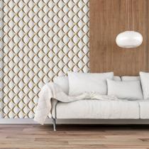Papel de Parede Adesivo Autocolante Decorativo Losango Dourado 3D 10 METROS 2 ROLOS 5m x 45cm