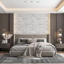 Papel de Parede Adesivo Autocolante Decorativo Tijolinho Acizentado com Branco 3D 10 METROS 2 ROLOS 5m x 45cm Cada Papel de Parede Adesivo Autocolante Decorativo Tijolinho Acizentado com Branco 3D 10 METROS 2 ROLOS 5m x 45cm Cada