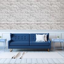 Papel de Parede Adesivo Autocolante Decorativo Tijolinho Acizentado com Branco 3D 10 METROS 2 ROLOS 5m x 45cm Cada Papel de Parede Adesivo Autocolante Decorativo Tijolinho Acizentado com Branco 3D 10 METROS 2 ROLOS 5m x 45cm Cada