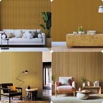 Papel de Parede Adesivo Autocolante Ripado de Madeira Claro Marrom 5m x 45cm Decoração para Sala e Quarto