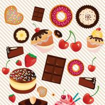 Papel de Parede Adesivo Autocolante Vinil Casual Padaria Doceira Chocolate Rosquinha Listrado 1,50m Papel de Parede Adesivo Autocolante Vinil Casual Padaria Doceira Chocolate Rosquinha Listrado 1,50m