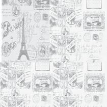 Papel de Parede Adesivo Autocolante Vinil Casual Paris Torre Eiffel Antiga Tons Cinzas 1,50m
