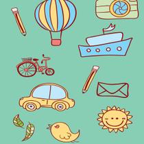 Papel de Parede Adesivo Autocolante Vinil Infantil Carros, Barcos e Balões no Fundo Verde 1,50m Papel de Parede Adesivo Autocolante Vinil Infantil Carros, Barcos e Balões no Fundo Verde 1,50m