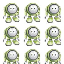 Papel de Parede Adesivo Autocolante Vinil Infantil Robótica Robos Cartoon Verdes no Branco 1,50m Papel de Parede Adesivo Autocolante Vinil Infantil Robótica Robos Cartoon Verdes no Branco 1,50m