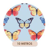 Papel de Parede Adesivo Azul Borboletas