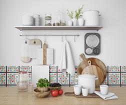 Papel De Parede Adesivo Azulejo Arabesco Florido 2,80m