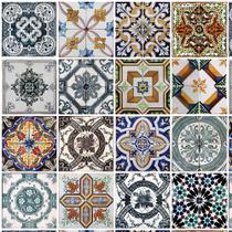 Papel de parede adesivo azulejo autocolante português ref: dpaz38
