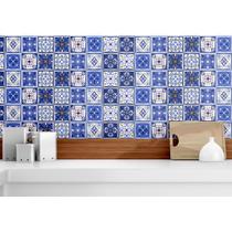 Papel de parede Adesivo Azulejo Decorativo Cozinha Azul