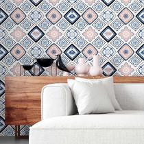 Papel de Parede Adesivo Azulejo Floral N02040 Rolo 0,58x2,5M Papel de Parede Adesivo Azulejo Floral N02040 Rolo 0,58x2,5M