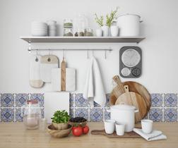 Papel De Parede Adesivo Azulejo Mandala Cozinha 2,80m