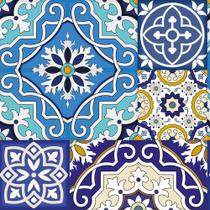 Papel de Parede Adesivo Azulejo Mosaico Colorido Decoração