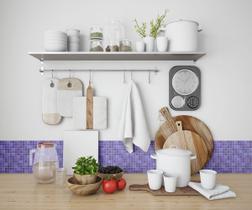 Papel De Parede Adesivo Azulejo Pastilha Tons de Roxo 2,80m