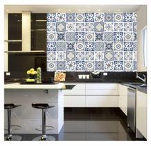 Papel De Parede Adesivo Azulejo Português Azul 300x52cm