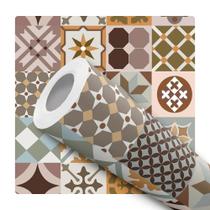 Papel de Parede Adesivo Azulejo Português Bege Marrom Colonial Moderno Cozinha Banheiro Lavabo Papel de Parede Adesivo Azulejo Português Bege Marrom Colonial Moderno Cozinha Banheiro Lavabo
