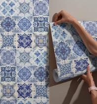 Papel de Parede Adesivo Azulejo portugues para Cozinha Autocolante 10 Metros