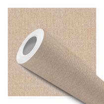 Papel de Parede Adesivo Bege Efeito Tecido Linho Moderno Quarto Sala - Deliquadros