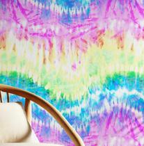 Papel de Parede Adesivo Boho Tie-Dye Arco-Íris, Vinil Impermeável Removível, Multicolorido, para Quarto e Sala - S4Sassy Papel de Parede Adesivo Boho Tie-Dye Arco-Íris, Vinil Impermeável Removível, Multicolorido, para Quarto e Sala - S4Sassy