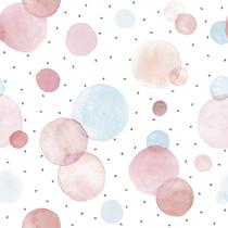 Papel De Parede Adesivo Bolinhas Aquarela Quarto Infantil 12m