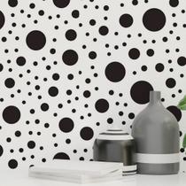 Papel de Parede Adesivo Bolinhas Branco e Preto N018028 Papel de Parede Adesivo Bolinhas Branco e Preto N018028