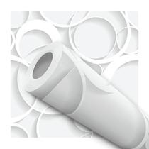 Papel de Parede Adesivo Branco Efeito 3D Círculos Moderno Quarto Sala de Estar Papel de Parede Adesivo Branco Efeito 3D Círculos Moderno Quarto Sala de Estar