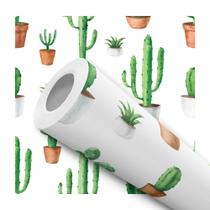 Papel de Parede Adesivo Cacto Aquarela Natureza Moderno Quarto Sala de Estar