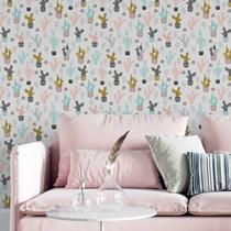 Papel de Parede Adesivo Cactos E Arco-íris N05037 0,58X2,5M