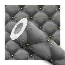 Papel de Parede Adesivo Capitonê Botonê Preto Acolchoado Cabeceira Moderno 12m Papel de Parede Adesivo Capitonê Botonê Preto Acolchoado Cabeceira Moderno 12m
