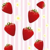 Papel de Parede Adesivo Casual Morango - 009