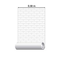 Papel De Parede Adesivo Cerâmica Branca N03062 0,58X2,5M