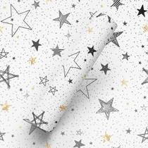 Papel De Parede Adesivo Céu Estrelado Dourado Preto Sala Quarto Papel De Parede Adesivo Céu Estrelado Dourado Preto Sala Quarto